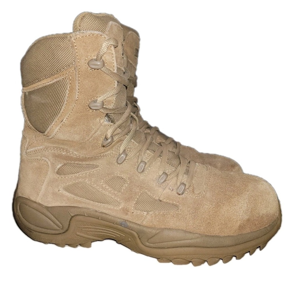 Reebok Rapid Response RB8850‎ Men's 9 M Composite Toe Side Zip Work Boots Coyote
